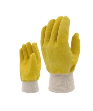 Guante Activex Latex Rugoso Amarillo puño Tejido