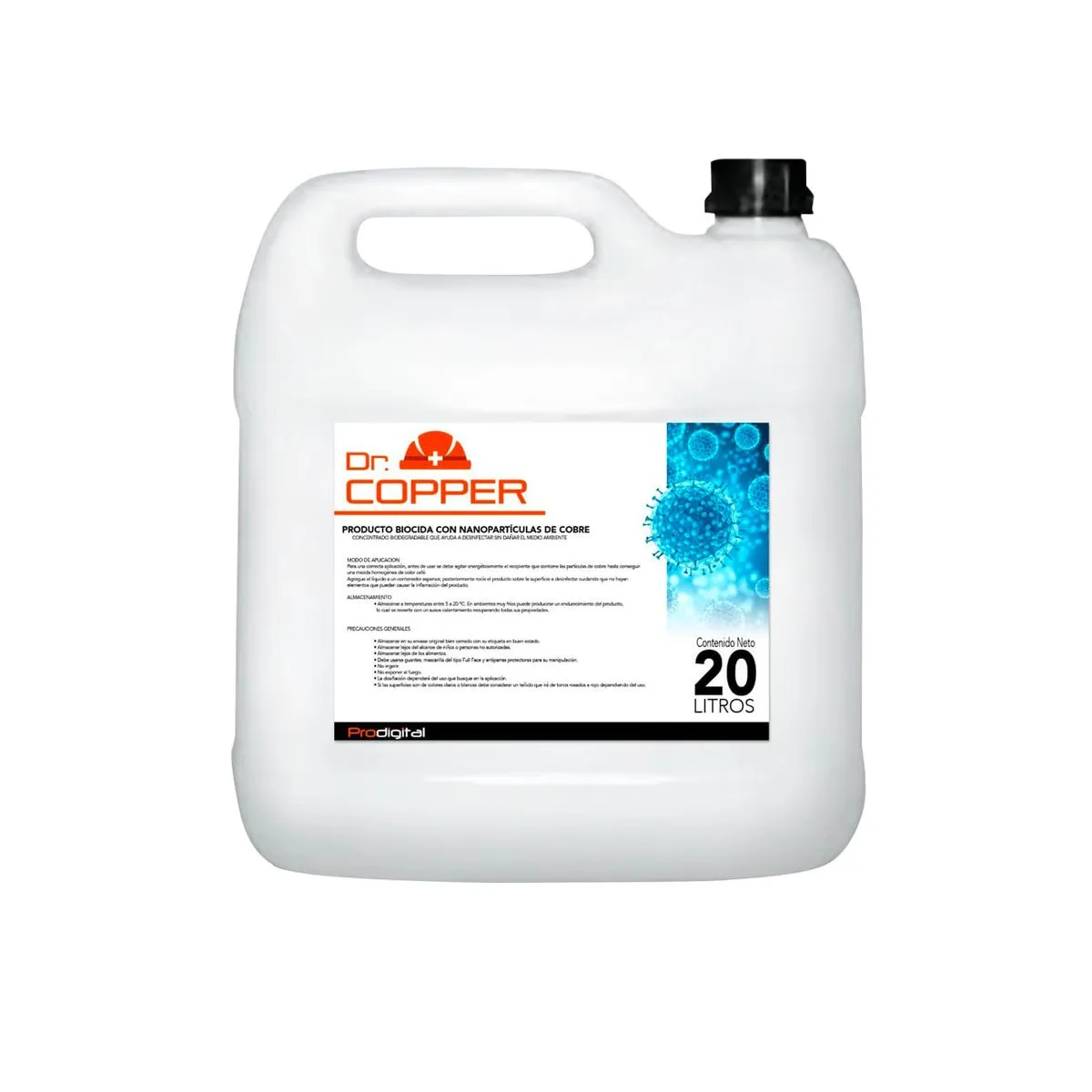 Bactericida Sanitizante Dr.Cooper Nanoparticulas-cobre Bidon 20 Lt
