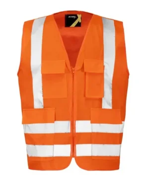 Chaleco Activex Naranjo Bols. Alta Vis C/Cinta