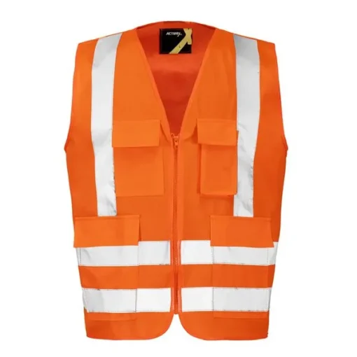 Chaleco Activex Naranjo Bols. Alta Vis C/Cinta