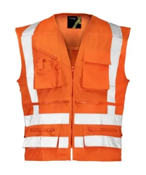 Chaleco Activex Geologo Alta Visibilidad 360° Naranjo Fluor