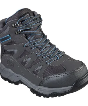 Botín Skechers Pomeria Gris/Celeste Mujer