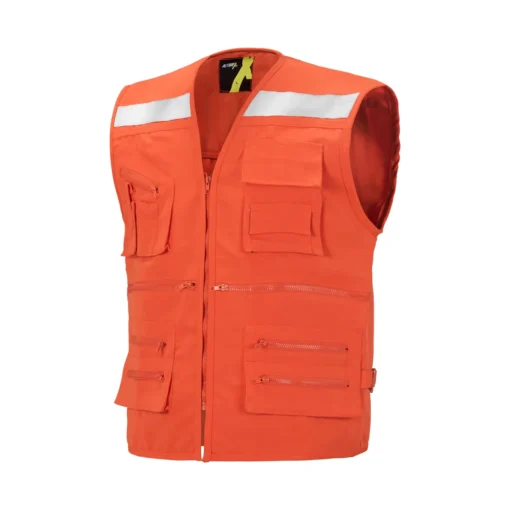 Chaleco Activex Geologo Canvas 250Gr Naranjo C/Reflectante - Imagen 3