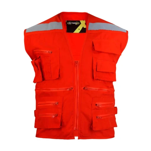 Chaleco Geologo Poplin Rojo C:Reflectante