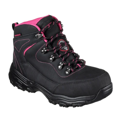 Zapatilla De Seguridad Skechers Amasa Negro/Rosado Mujer - Imagen 2