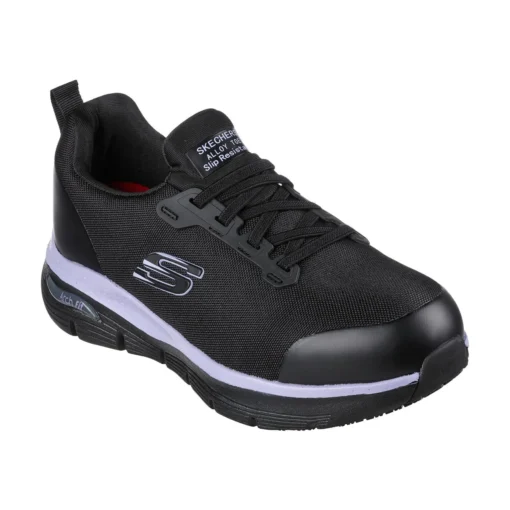 Zapatilla De Seguridad Skechers Evzan Negra/Morado Mujer - Imagen 2