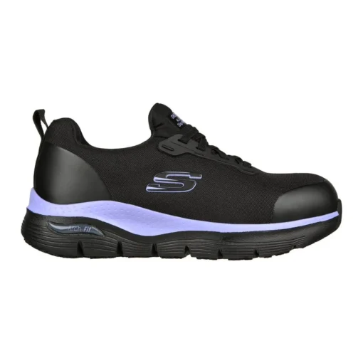 Zapatilla De Seguridad Skechers Evzan Negra/Morado Mujer
