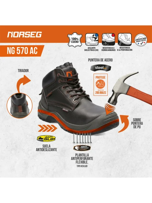 Zapato de seguridad NG 570 AC Calzado de Seguridad Hombre Mujer Norseg - Imagen 6