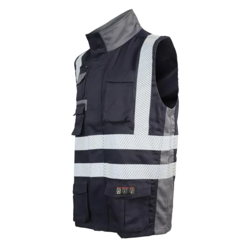 Chaleco Geólogo Ignífugo + NFPA 13034 Azul Marino-Gris - Imagen 2